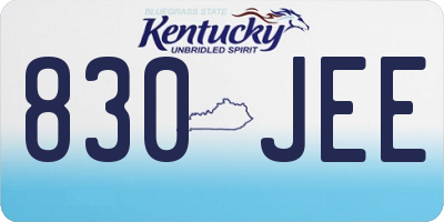 KY license plate 830JEE