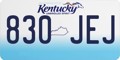 KY license plate 830JEJ