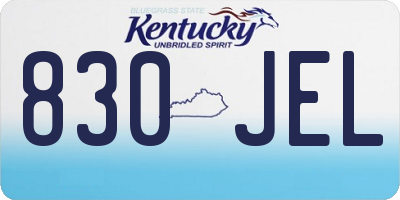 KY license plate 830JEL
