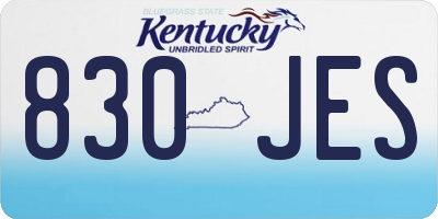KY license plate 830JES