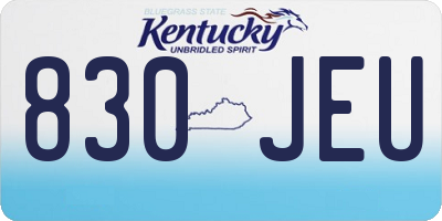 KY license plate 830JEU