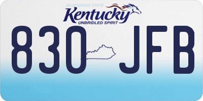 KY license plate 830JFB