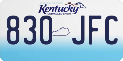KY license plate 830JFC