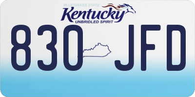 KY license plate 830JFD