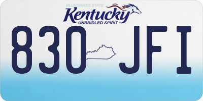 KY license plate 830JFI