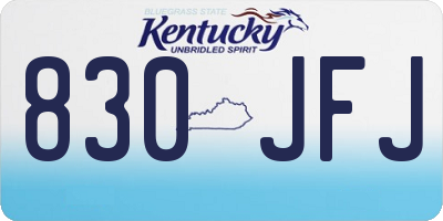 KY license plate 830JFJ