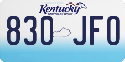 KY license plate 830JFO