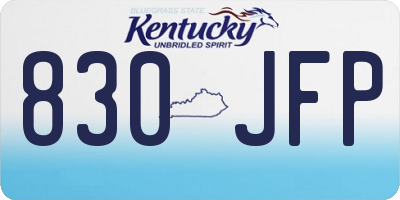 KY license plate 830JFP