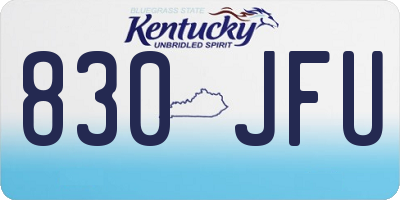 KY license plate 830JFU