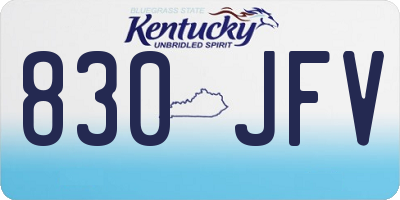 KY license plate 830JFV