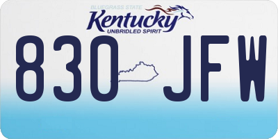 KY license plate 830JFW