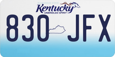 KY license plate 830JFX