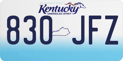 KY license plate 830JFZ