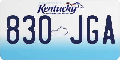 KY license plate 830JGA