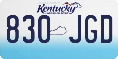 KY license plate 830JGD