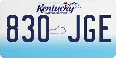 KY license plate 830JGE