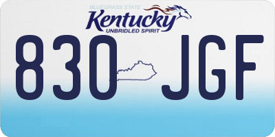 KY license plate 830JGF