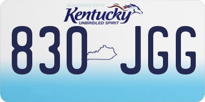 KY license plate 830JGG