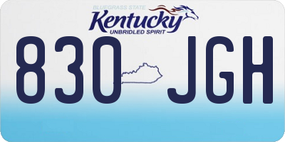 KY license plate 830JGH