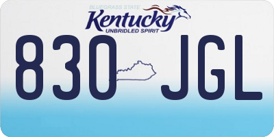 KY license plate 830JGL