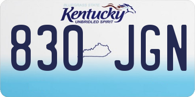 KY license plate 830JGN