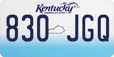 KY license plate 830JGQ