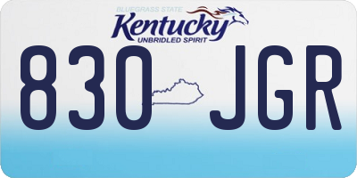 KY license plate 830JGR