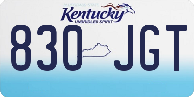 KY license plate 830JGT