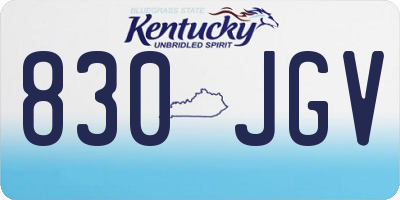 KY license plate 830JGV