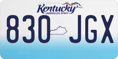 KY license plate 830JGX
