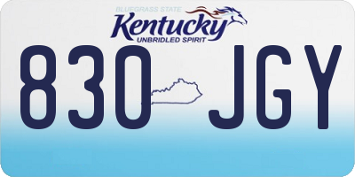 KY license plate 830JGY