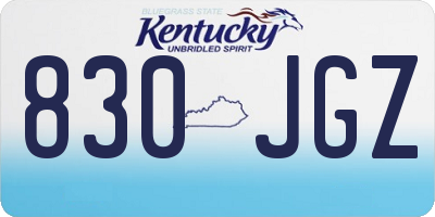 KY license plate 830JGZ