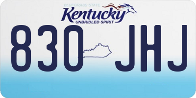 KY license plate 830JHJ