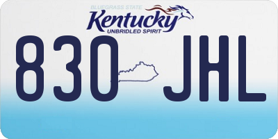 KY license plate 830JHL
