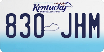 KY license plate 830JHM