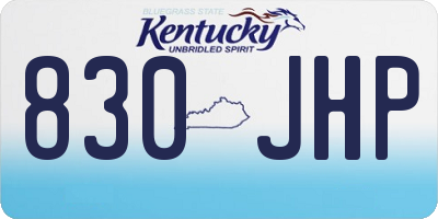 KY license plate 830JHP