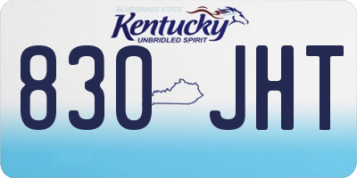 KY license plate 830JHT