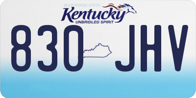 KY license plate 830JHV