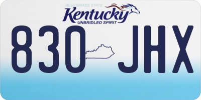 KY license plate 830JHX