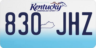 KY license plate 830JHZ