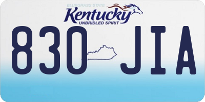 KY license plate 830JIA