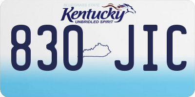 KY license plate 830JIC