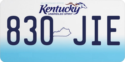KY license plate 830JIE