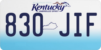 KY license plate 830JIF