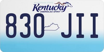 KY license plate 830JII