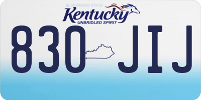 KY license plate 830JIJ