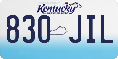 KY license plate 830JIL