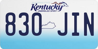 KY license plate 830JIN
