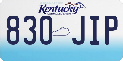 KY license plate 830JIP