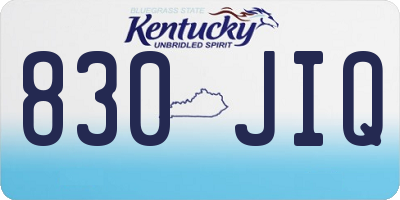 KY license plate 830JIQ